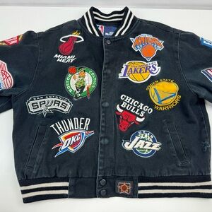 Vintage Jeff Hamilton NBA Patch Jacket Youth‎ Size L (9-10) Preowned